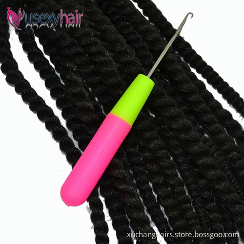 Hair Crochet Hooks Plastic Handle Stainless Steel Crochet Hook Needle For Hair